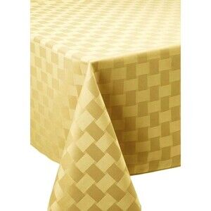 Reflections Bardwil Yellow Fabric Tablecloth 60x84" Spill Proof Spring Check